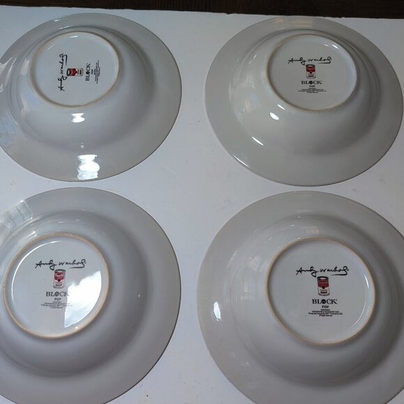 Tomato Soup Bowls Art Can Block Series of 4, signed by Pop Artist Andy Warhol. - Picture 7 of 9